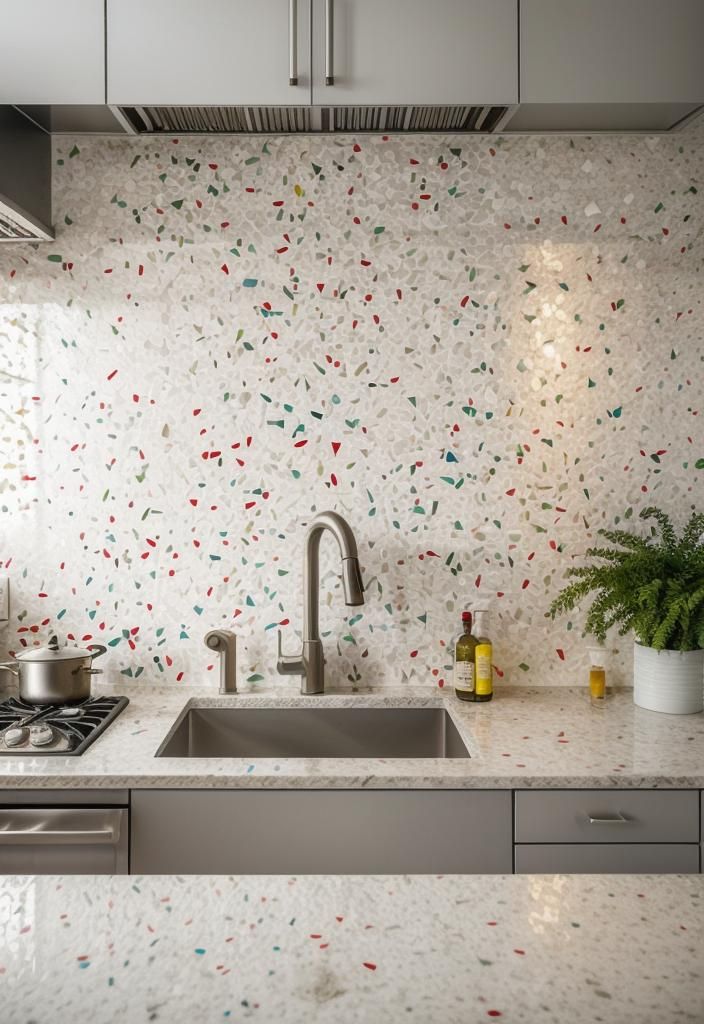35 Stunning Kitchen Backsplash Ideas: Creative and Eye-Catching Designs 36 25. Terrazzo Backsplash Ideas-0