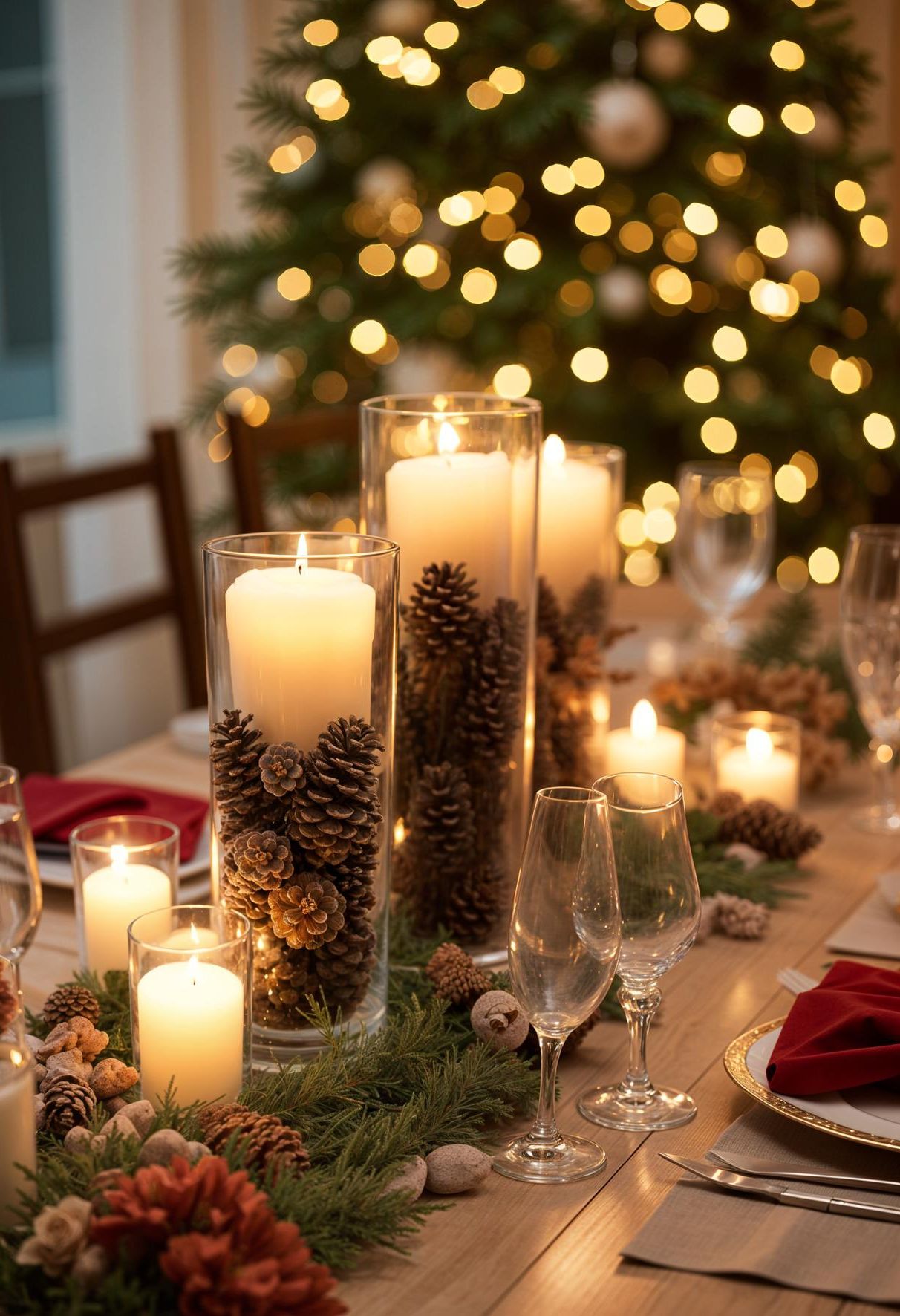 4. Festive Pine Cone Candle Centerpieces-0