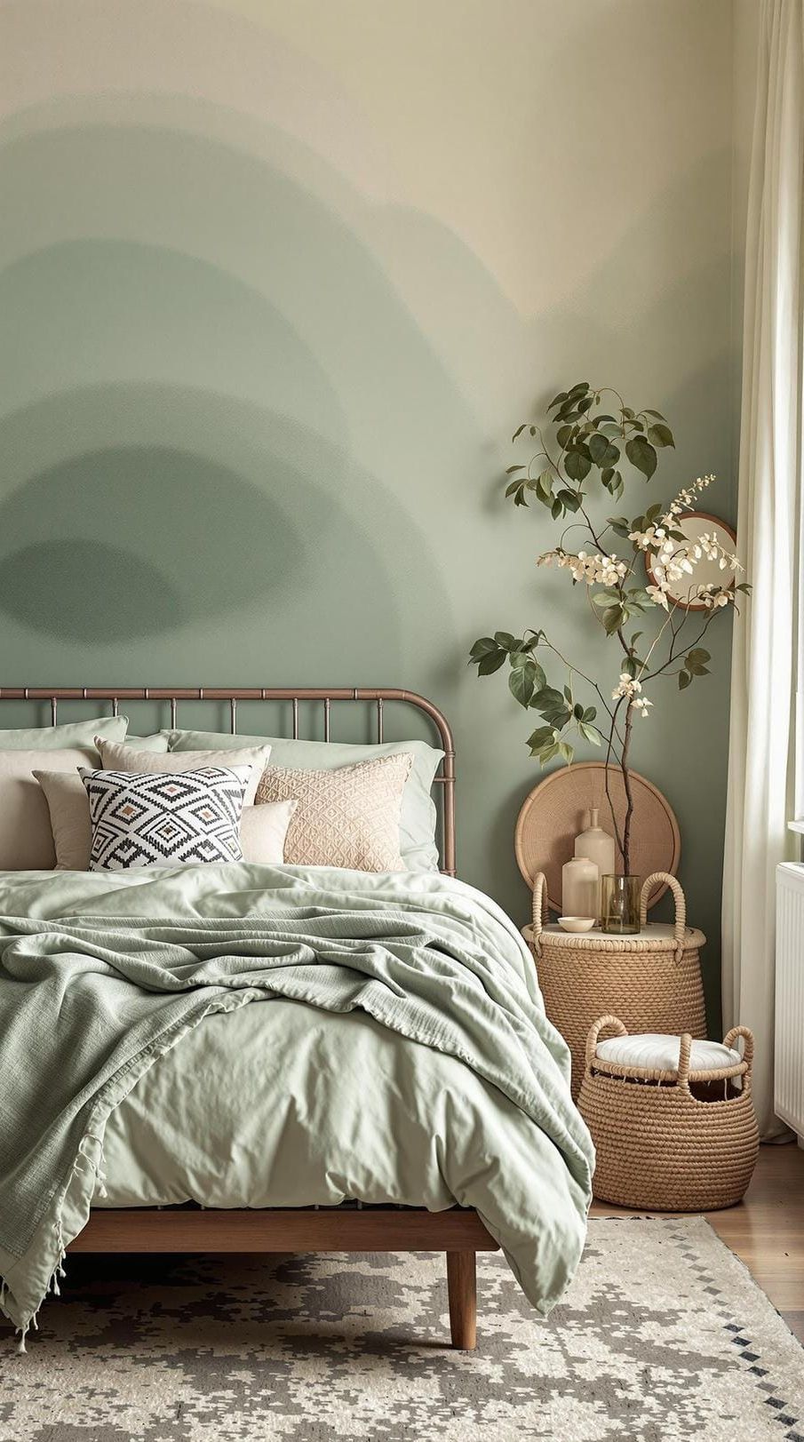 10. Color Wash: Experiment with a mix of sage with other pastel shades to create a serene gradient effect across walls and textiles-2