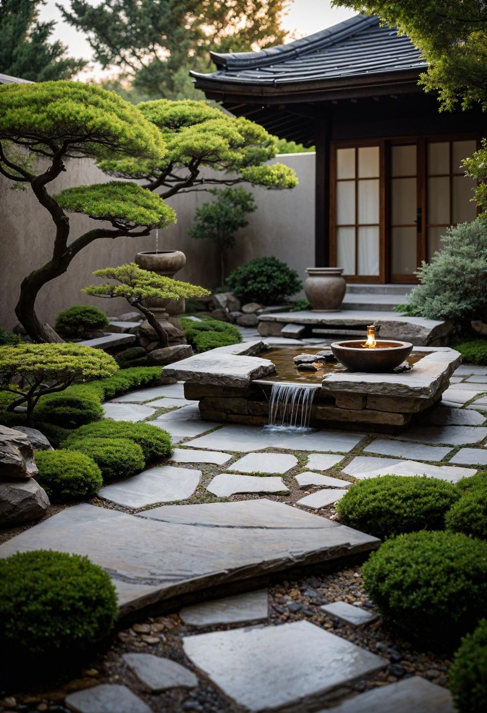 21 Small Flagstone Patio Ideas You’ll Love 6 2. Serene Miniature Zen Patio Oasis-0