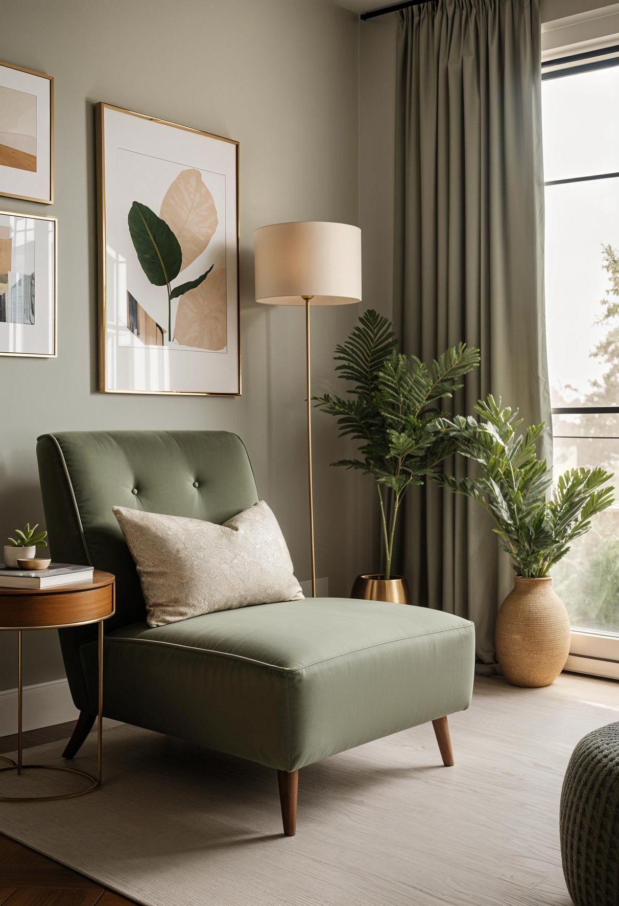 15. Sage Chair with Cream Accents-0