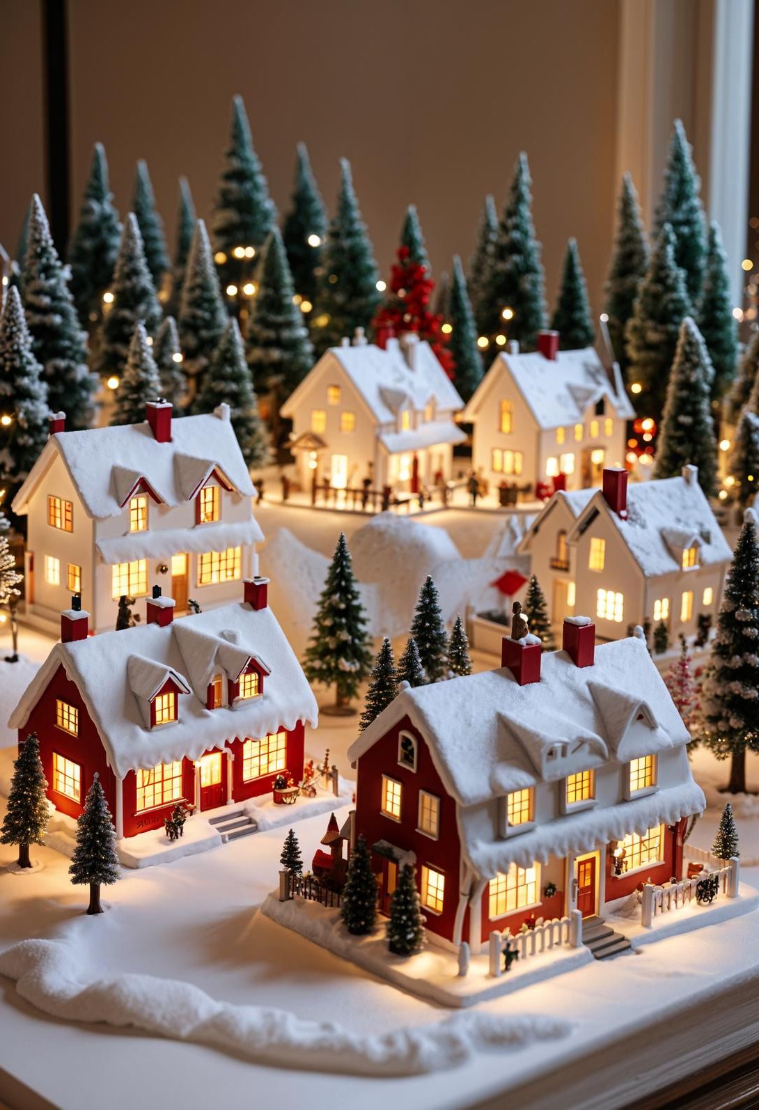 15. Christmas Village: White & Red-1
