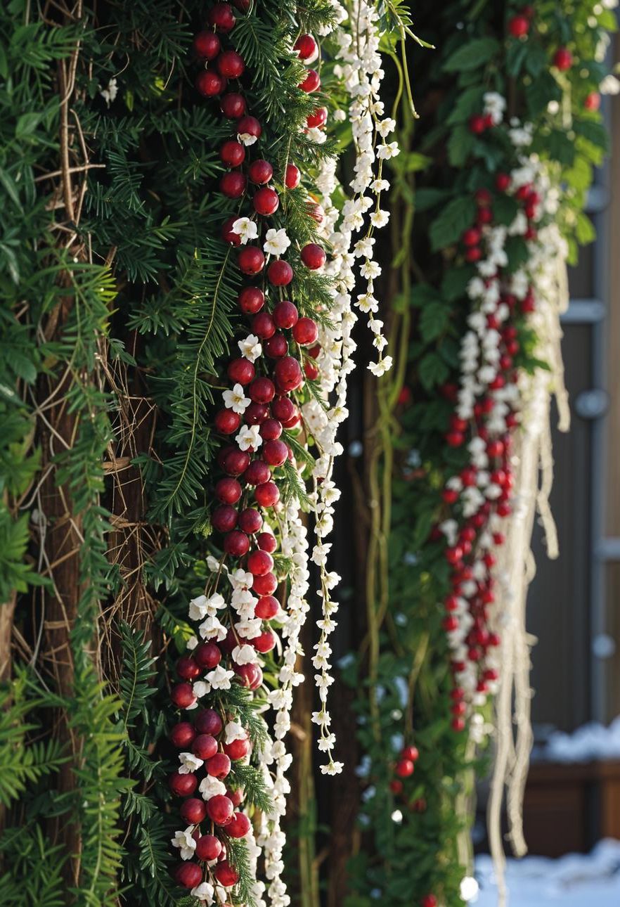 21 Creative Natural Christmas Decor Ideas DIY For 2025 16 6. Festive Cranberry Popcorn Garland Display-0