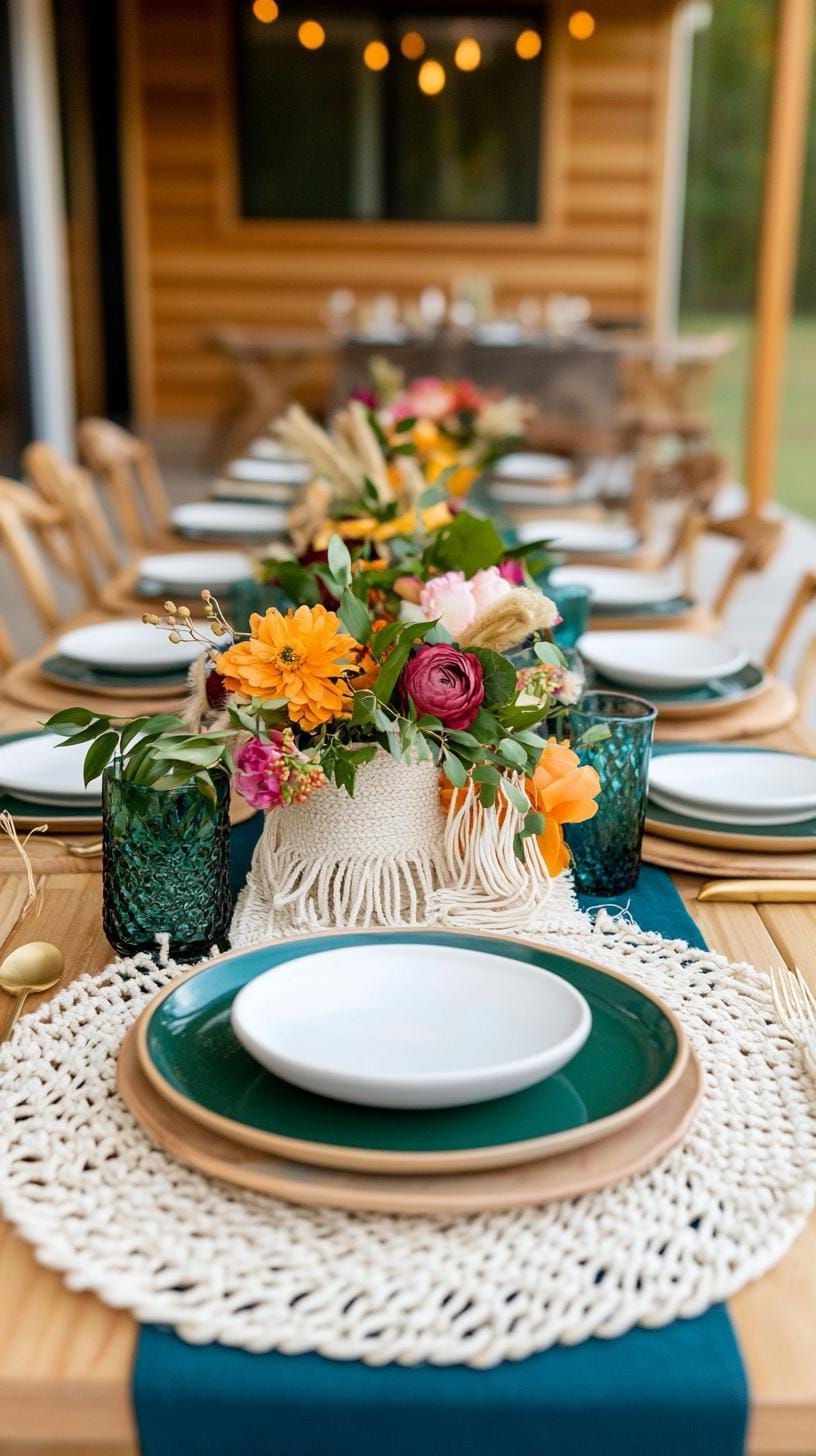 15 Unique Winter Tablescapes To Transform Your Dining Room 22 8. Vibrant Boho Winter Tablescapes-0