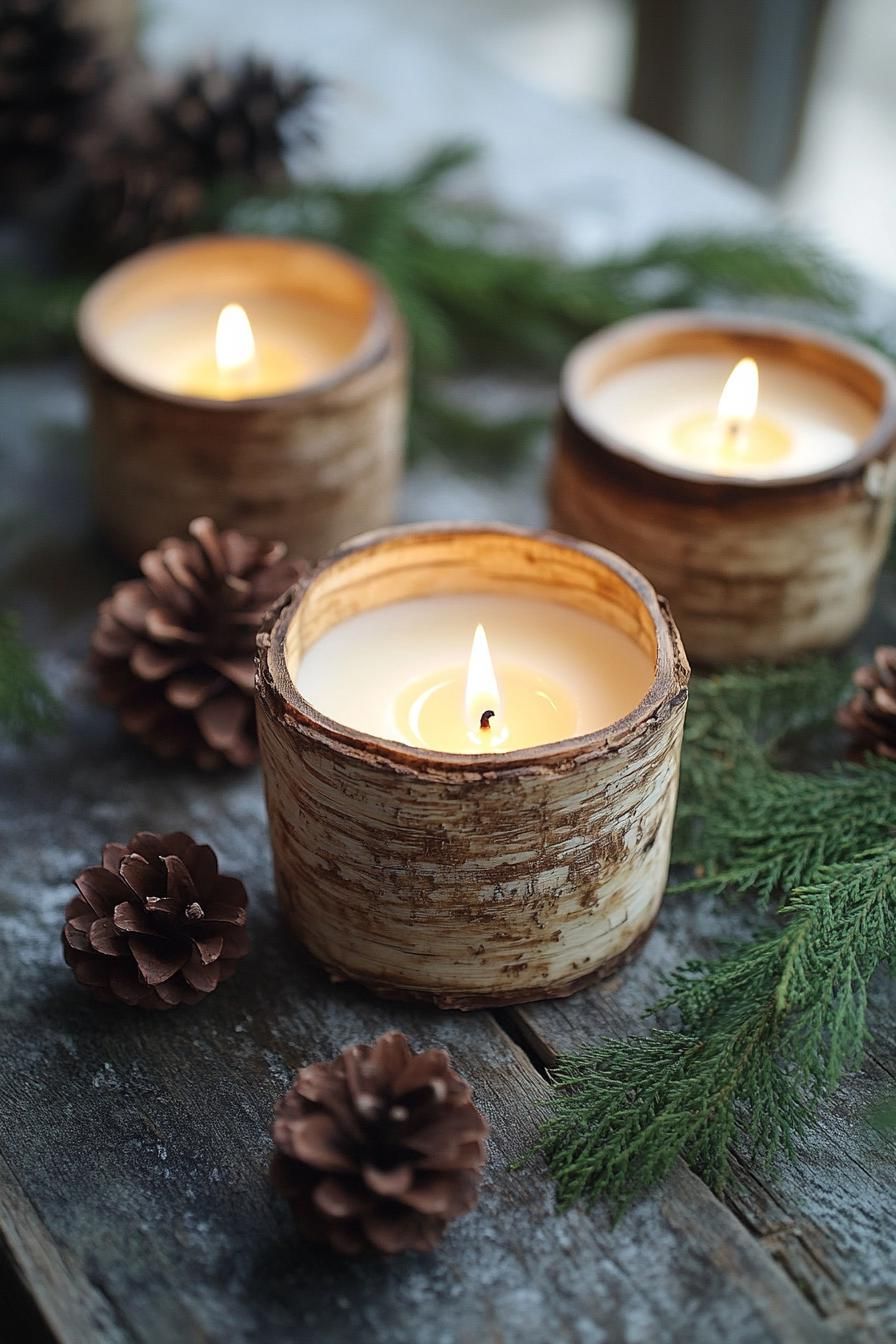 1. Birch Bark Candle Decor Ideas-1