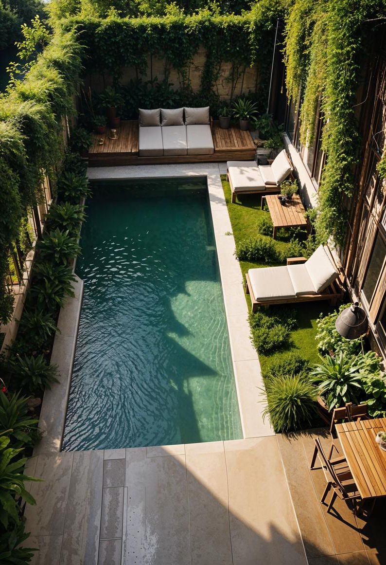 14 Trendy Pool Deck Decor Ideas You’ll Adore 21 8. Sustainable Pool Deck Oasis-0