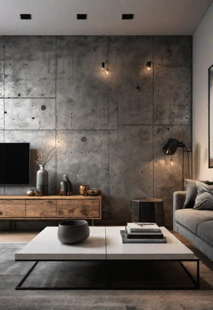 12. Stylish Stenciled Concrete Accent Walls-0