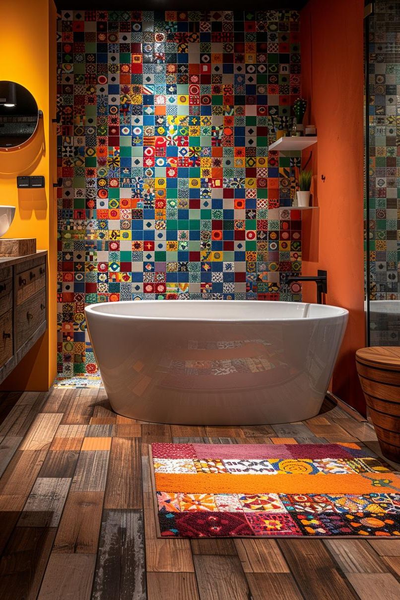 15. Colorful Mosaic Tile Bathrooms-0