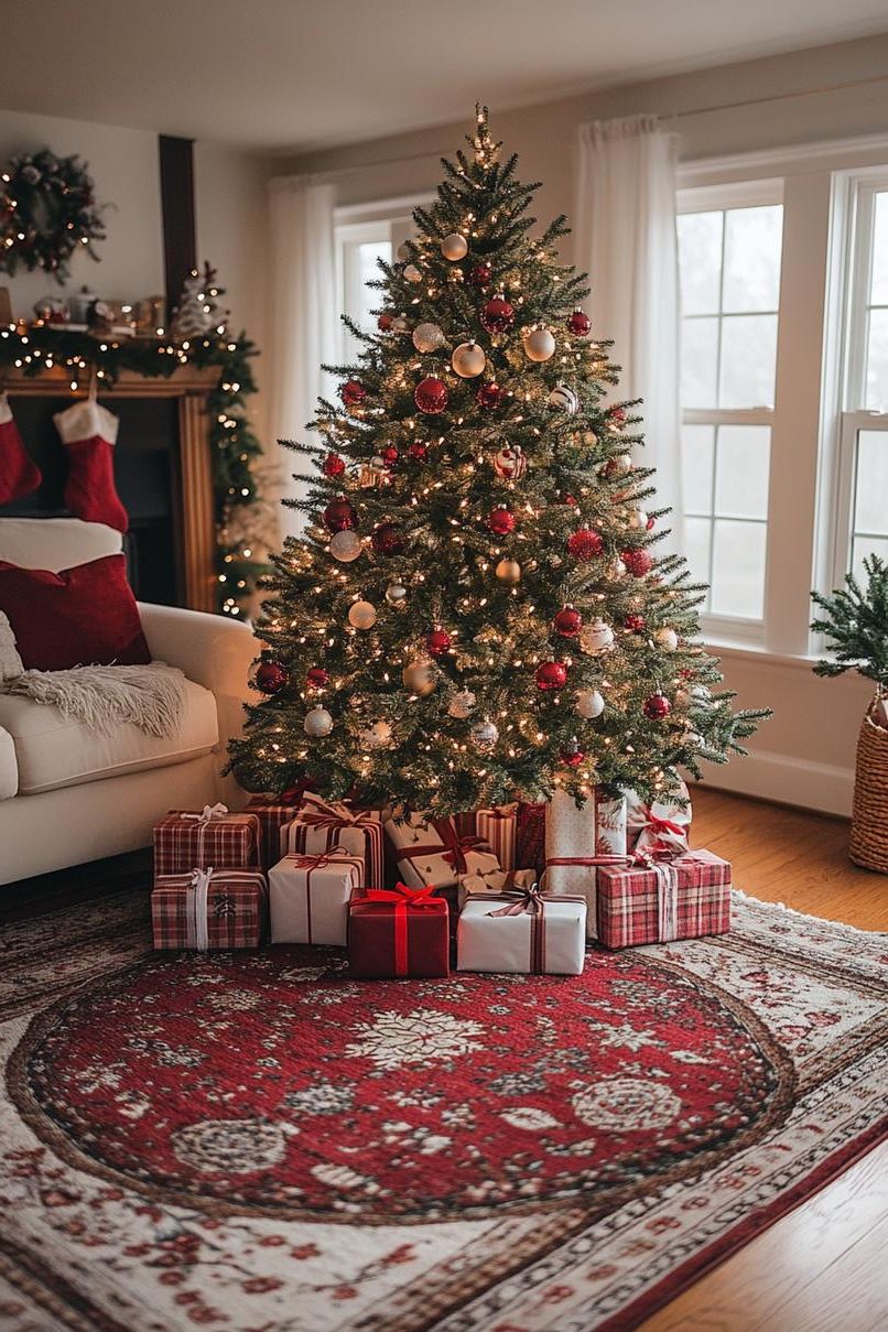 11. Plaid Christmas Tree Skirt Ideas-2
