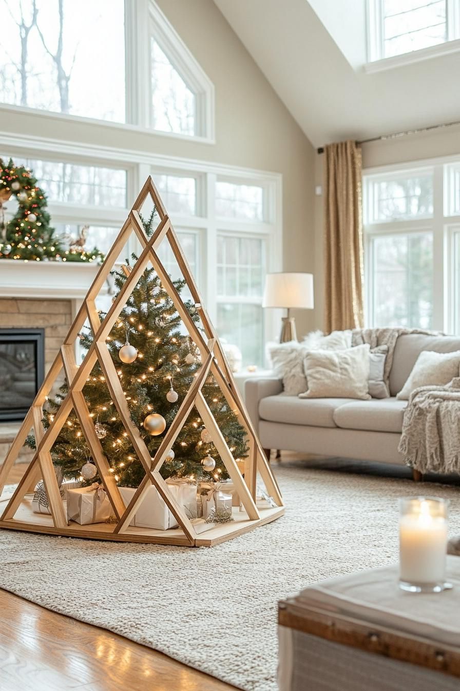 18. Modern Geometric Christmas Tree Decor-2