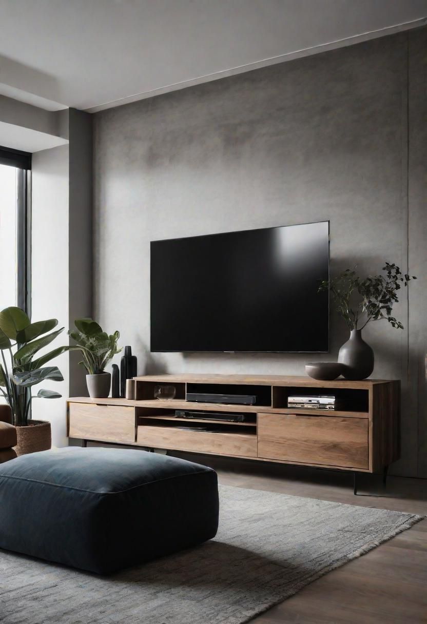 Small Space, Big Impact: 34 Minimalist Living Room Ideas for Every Apartment 25 23. Multi-use Minimalist TV Stand-0
