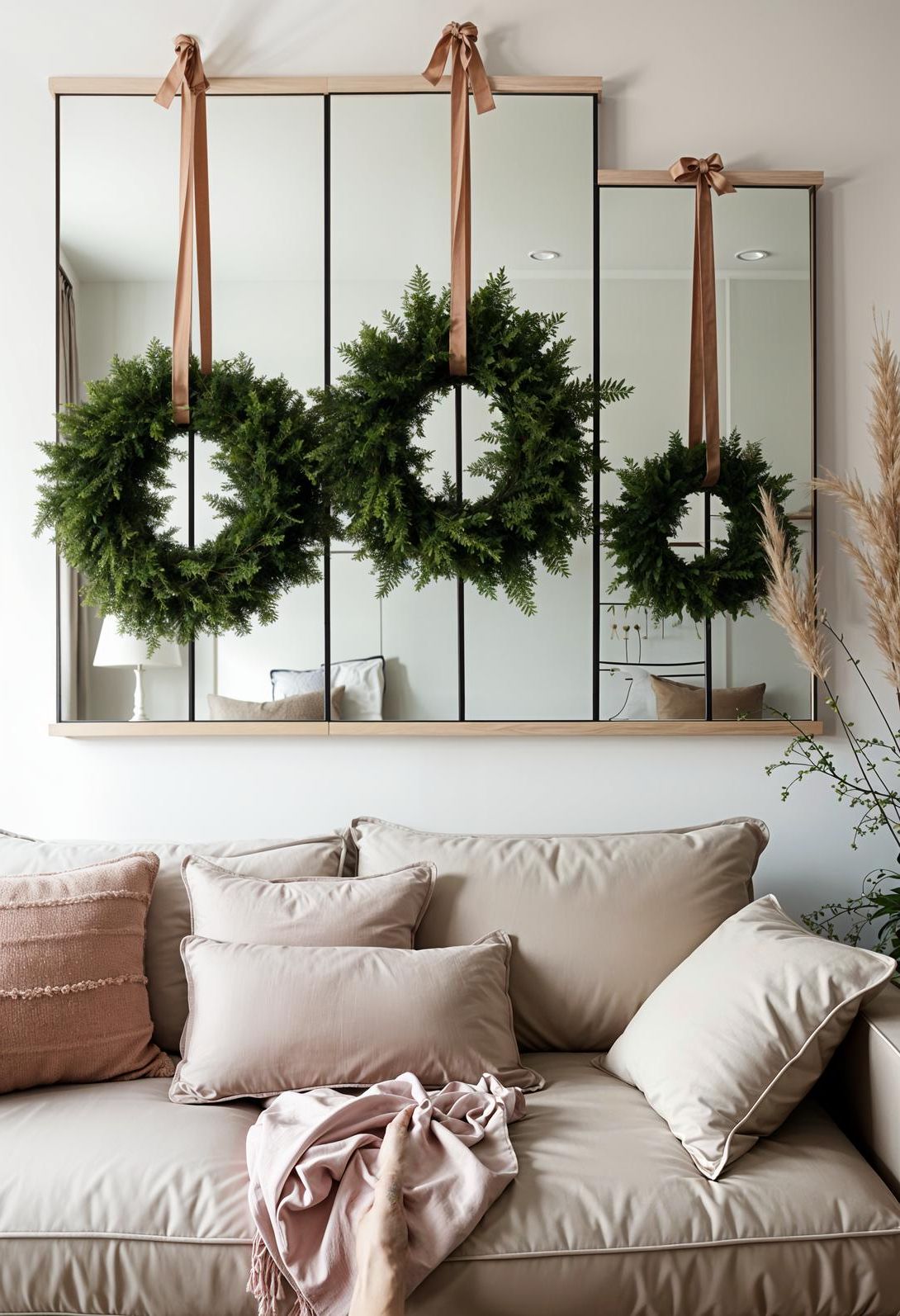 15. Mirrored Wreath Display in Apartments-2