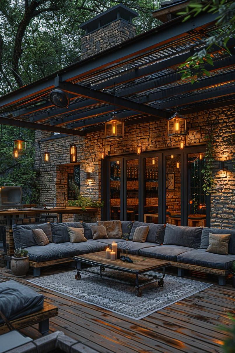 19 Unique Patio Roof Extension Ideas For A Stunning Backyard 22 8. Modern Industrial Patio Roof Design-0