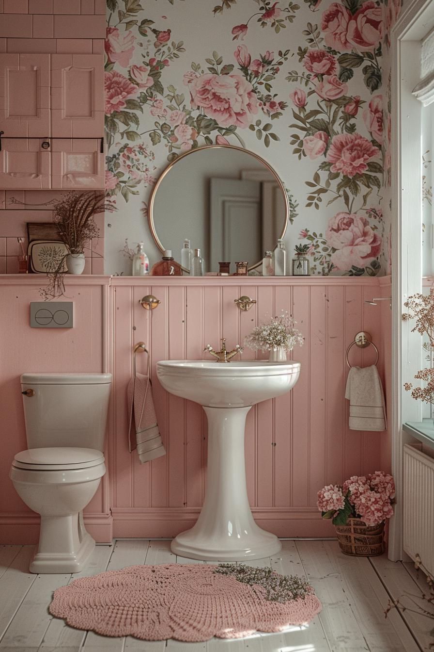 6. Elegant Romantic Pink Powder Room-0