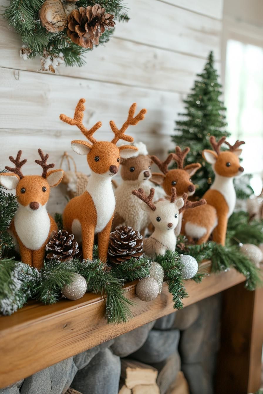 21 Cozy Mountain Lodge Christmas Decor Ideas 43 17. Festive DIY Forest Creatures-1