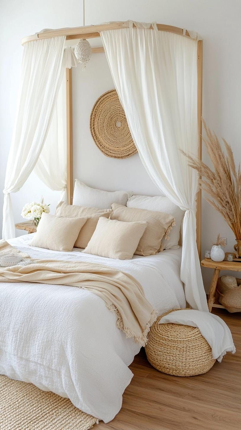 12. Canopy Beds with Light Cotton Drapes-0