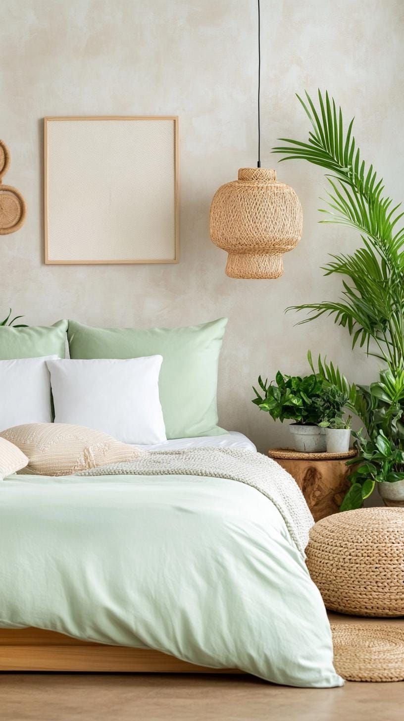 16. Zen Retreat: Incorporate sage and cream-colored natural stones as decoration for a calming effect-1