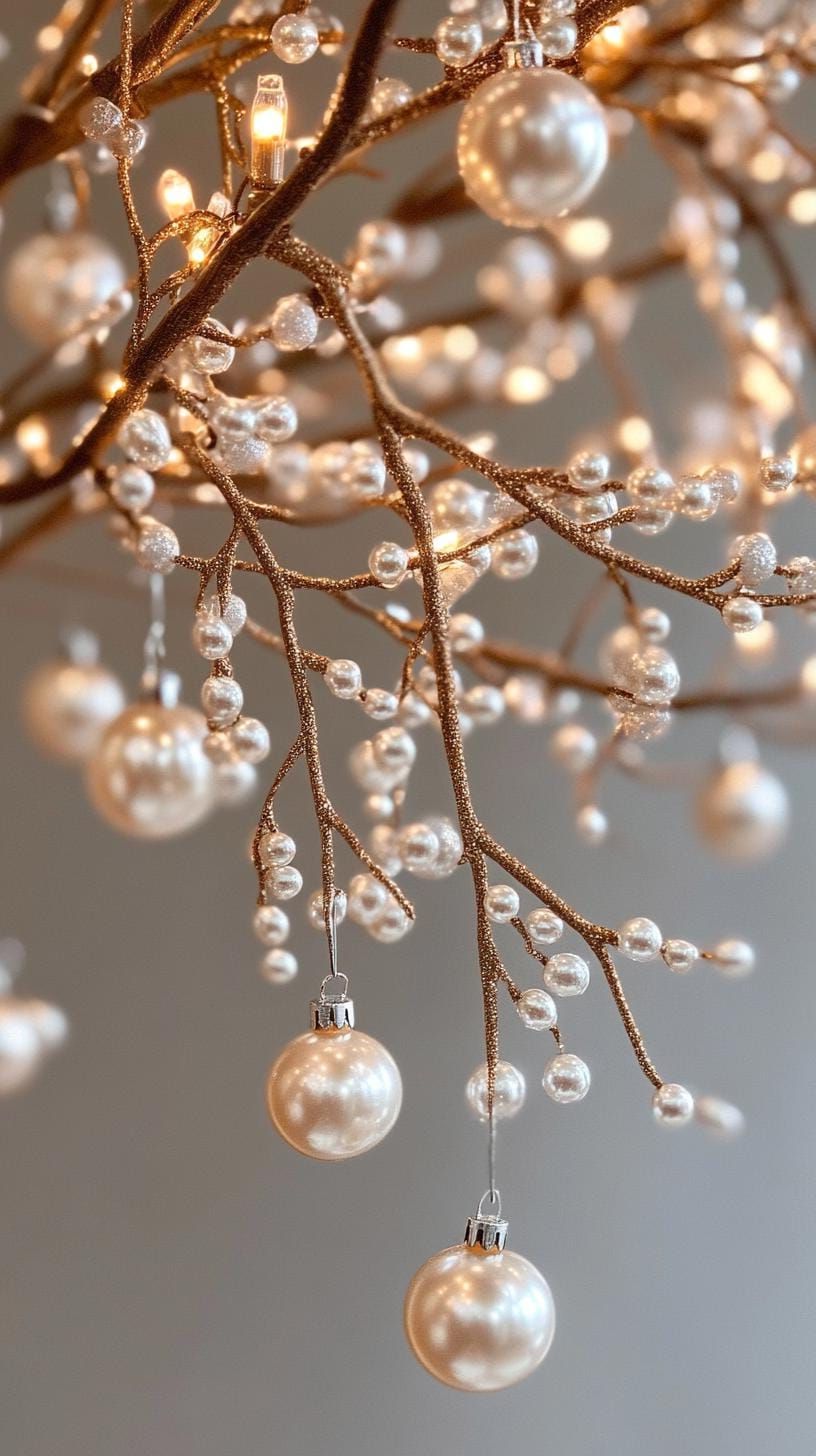15 Elegant Christmas Decor Ideas to Easily Transform Your Home 29 10. Pearl Strand Tree Decor-1