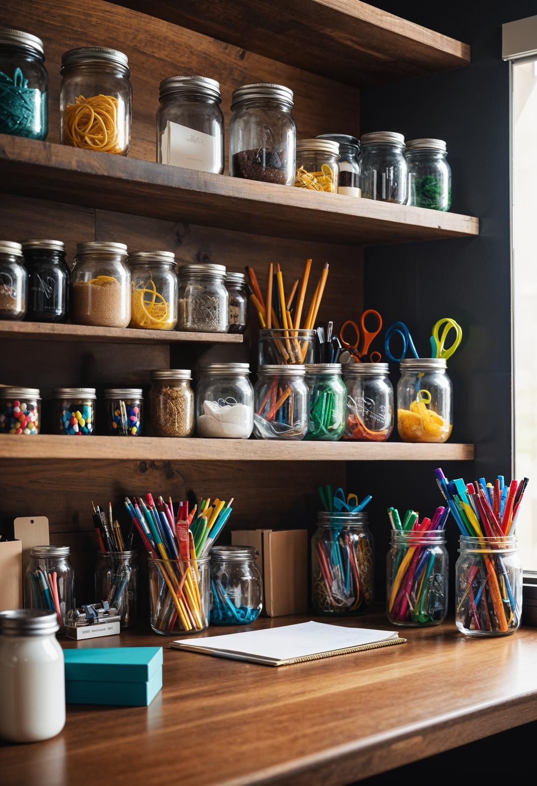 13. Desk Supplies DIY Mason Jar Organizers-0