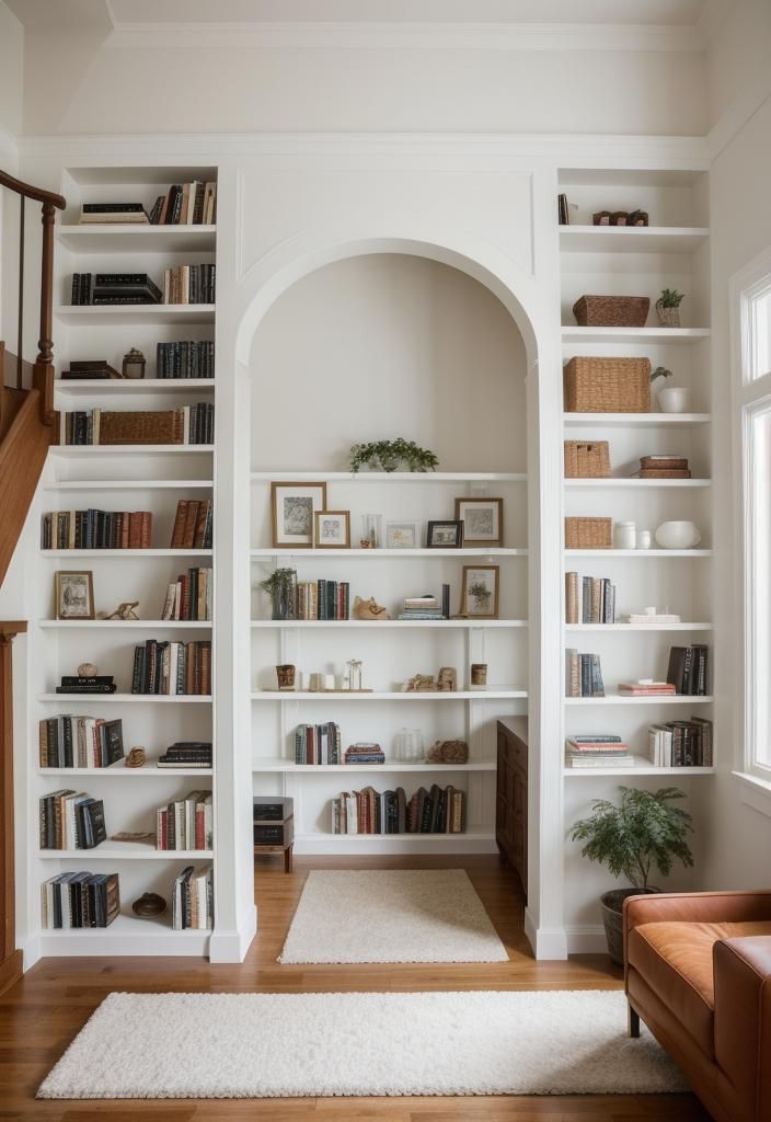 21 Elegant Built-In Shelves Ideas for the Living Room 16 12. Doorway Shelving Design Ideas-0