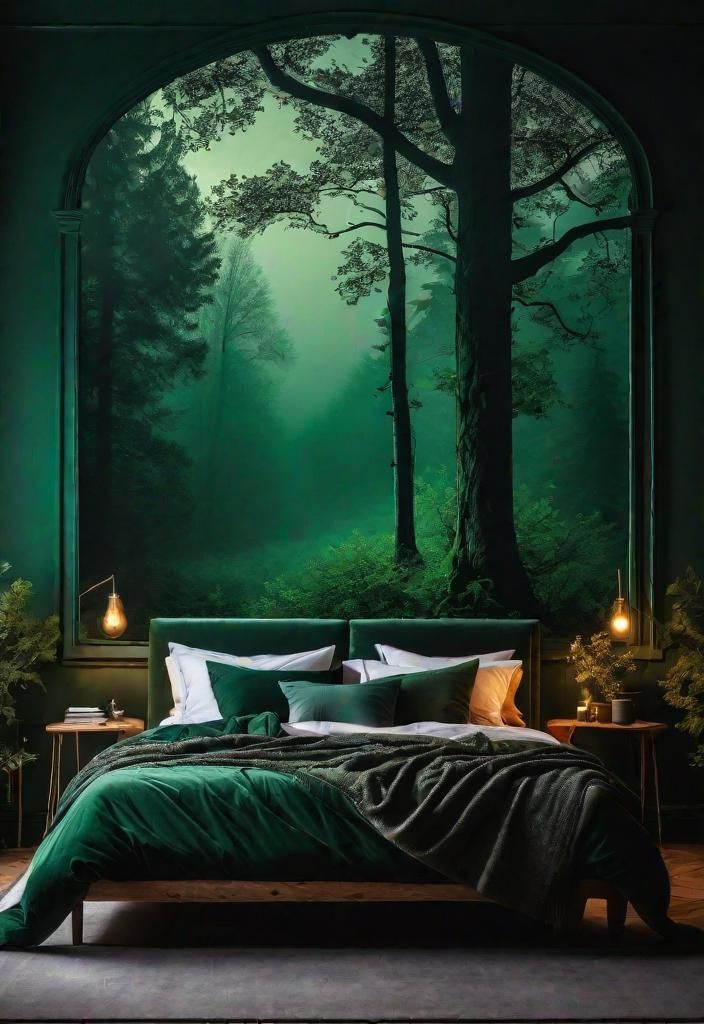 32 Enchanting Moody Bedroom Inspirations 4 2. Whispering Forest: Moody Bedroom-0