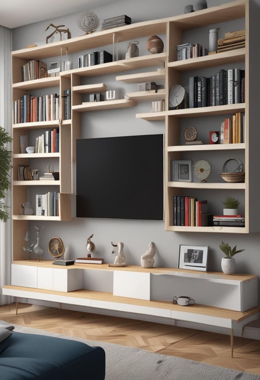 21 Elegant Built-In Shelves Ideas for the Living Room 19 14. Modular Box Shelving Ideas-1