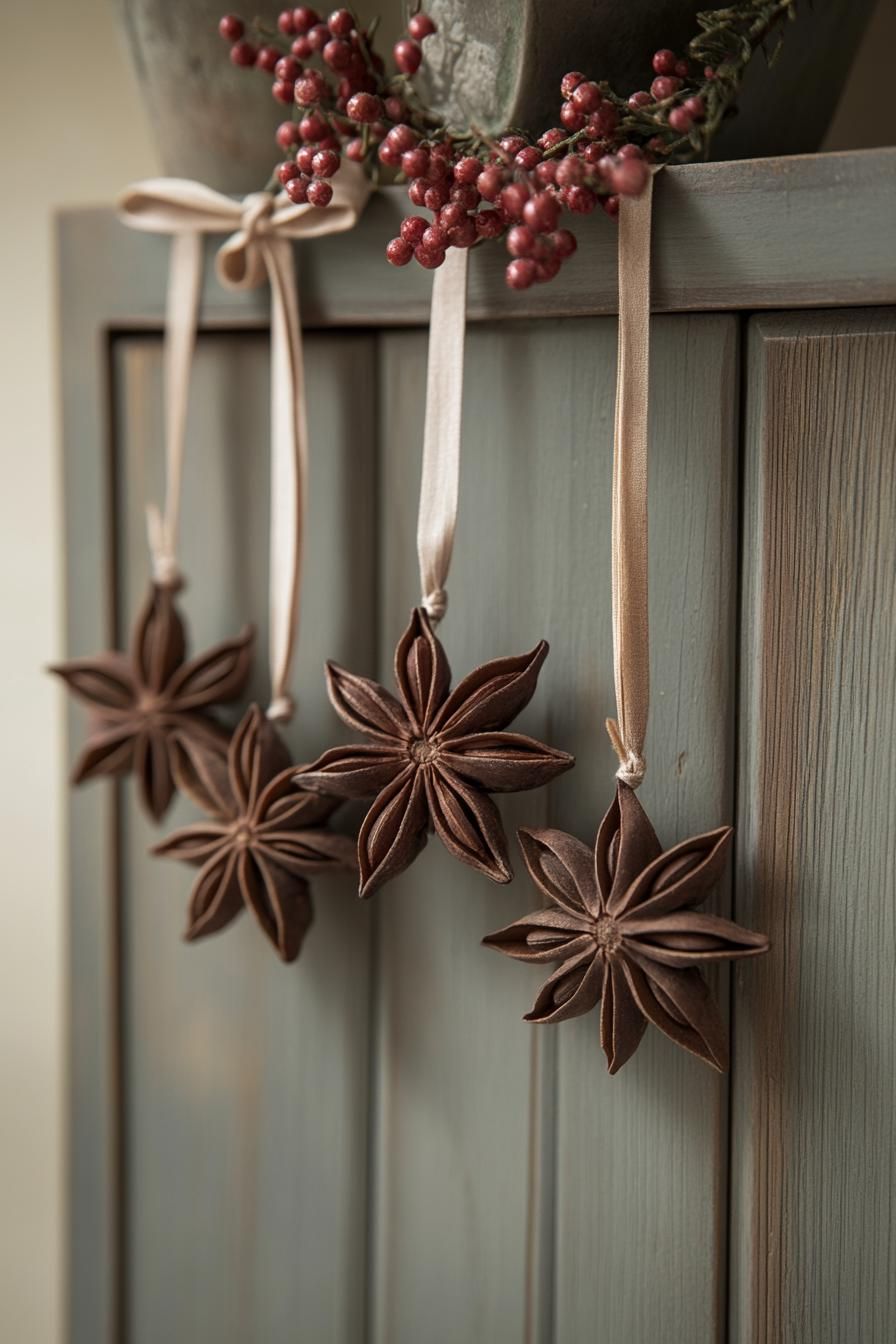 21 Creative Natural Christmas Decor Ideas DIY For 2025 13 5. Festive Star Anise Wreath Decor-0