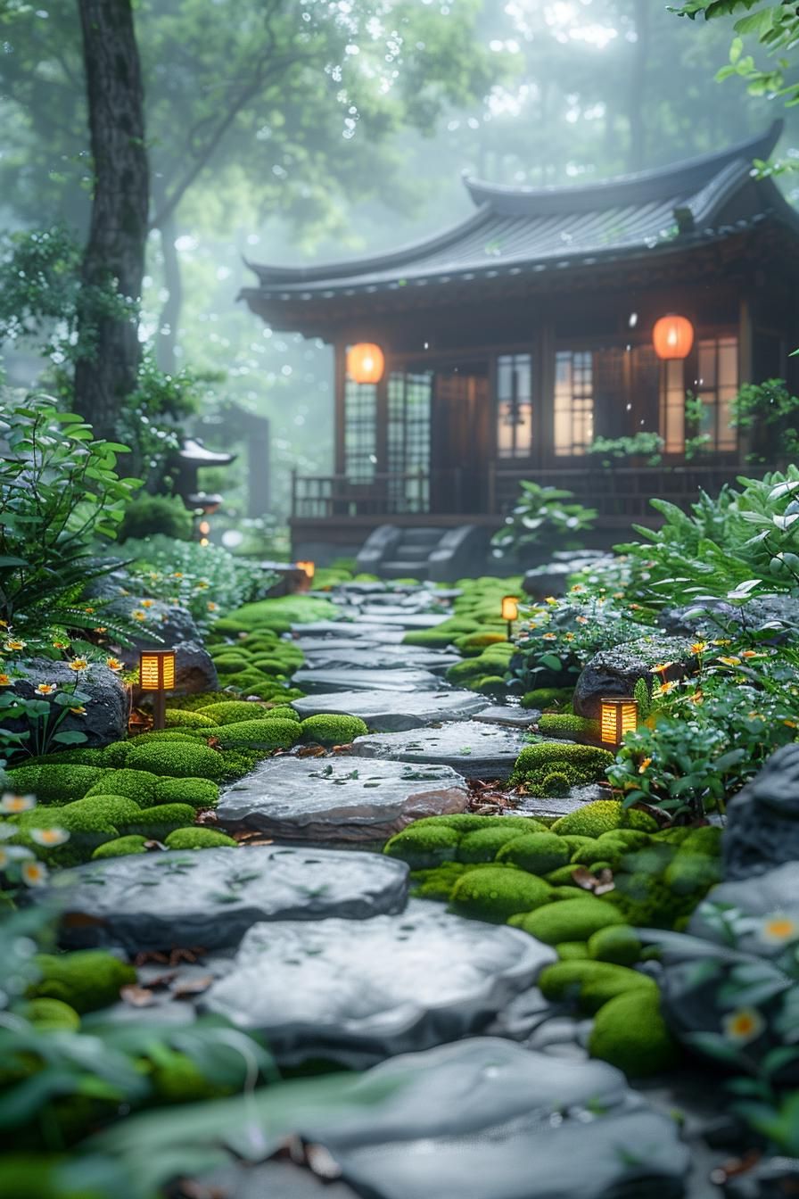 21 Small Flagstone Patio Ideas You’ll Love 53 19. Enchanted Woodland Flagstone Patio-0