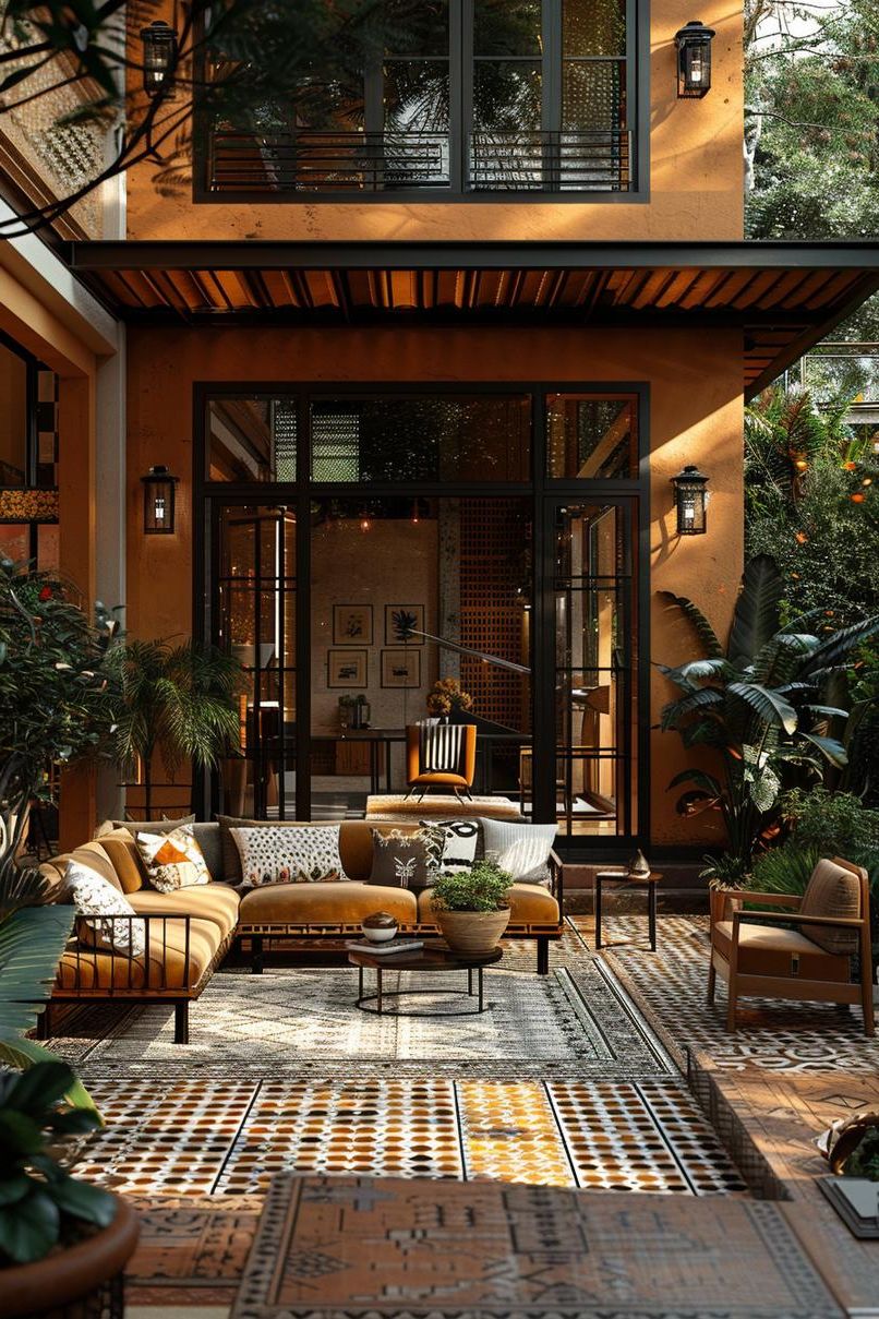 19 Unique Concrete Patio Ideas You Must See (New) 37 17. Luxurious Art Deco Concrete Patio-0