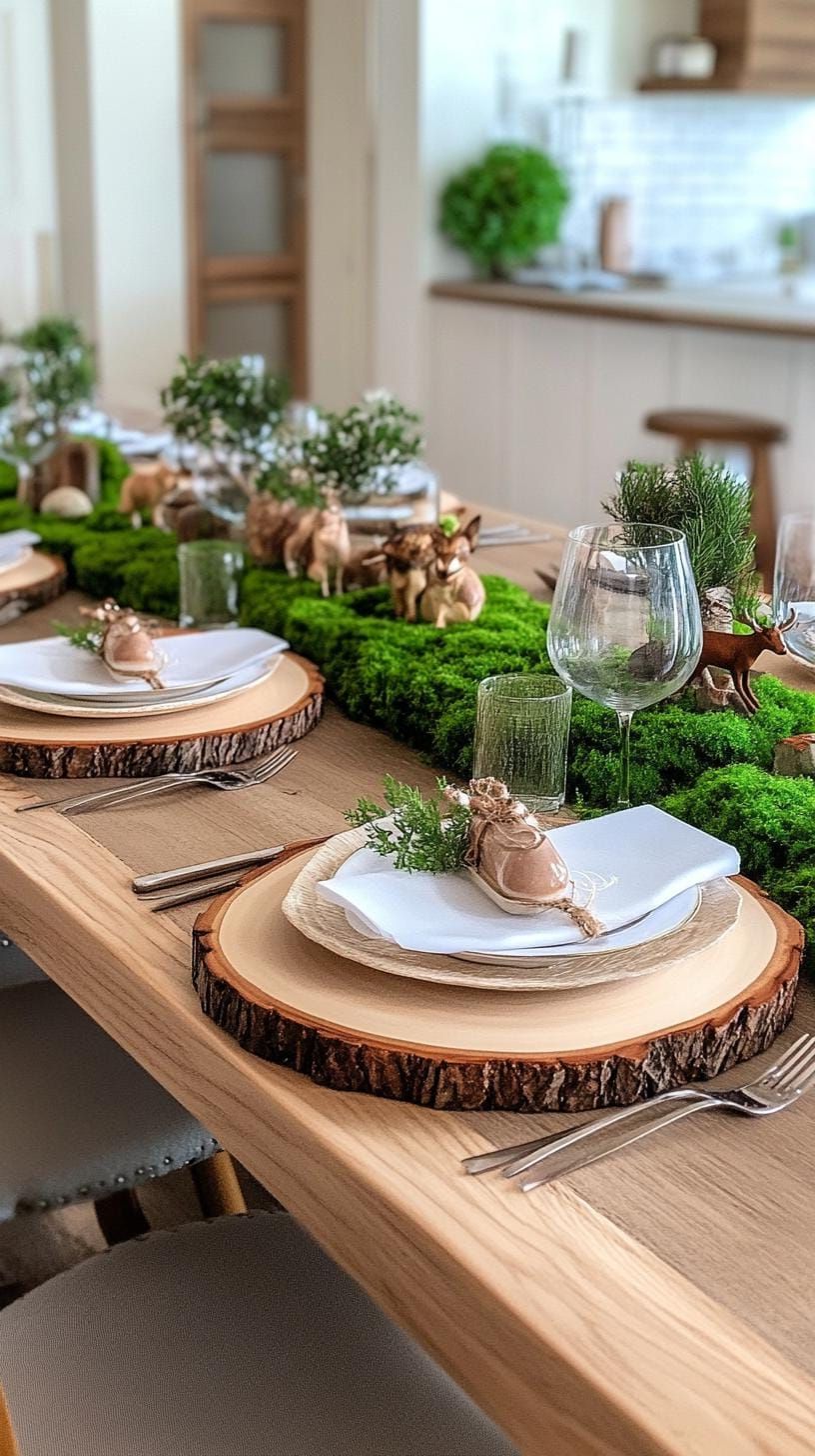 15 Unique Winter Tablescapes To Transform Your Dining Room 20 7. Enchanted Woodland Tablescapes-1