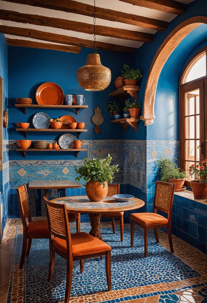 17. Terracotta and Blue Dining Room-0