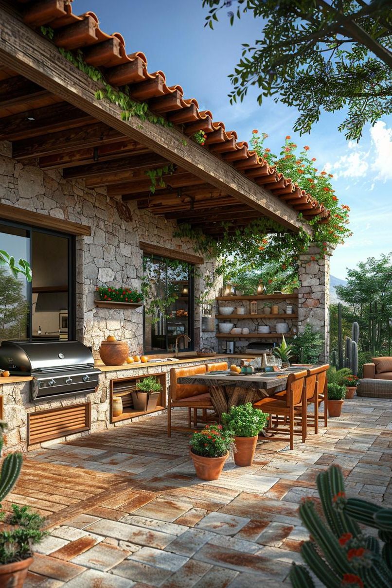 21 Stunning Outdoor Kitchen Patio Ideas (NEW) 39 14. Desert-Inspired Outdoor Kitchen Oasis-1