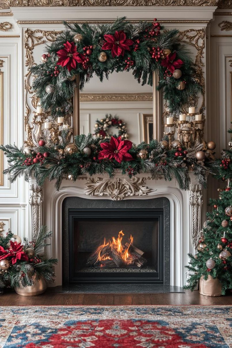 4. Festive Mirrors Enhance Mantels-2