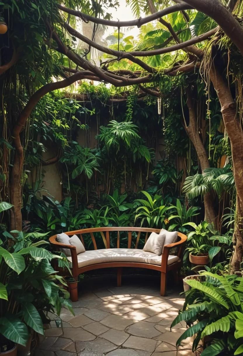 25 Stunning Small Garden Layout Ideas 39 17. Jungle Nook Garden Oasis-0