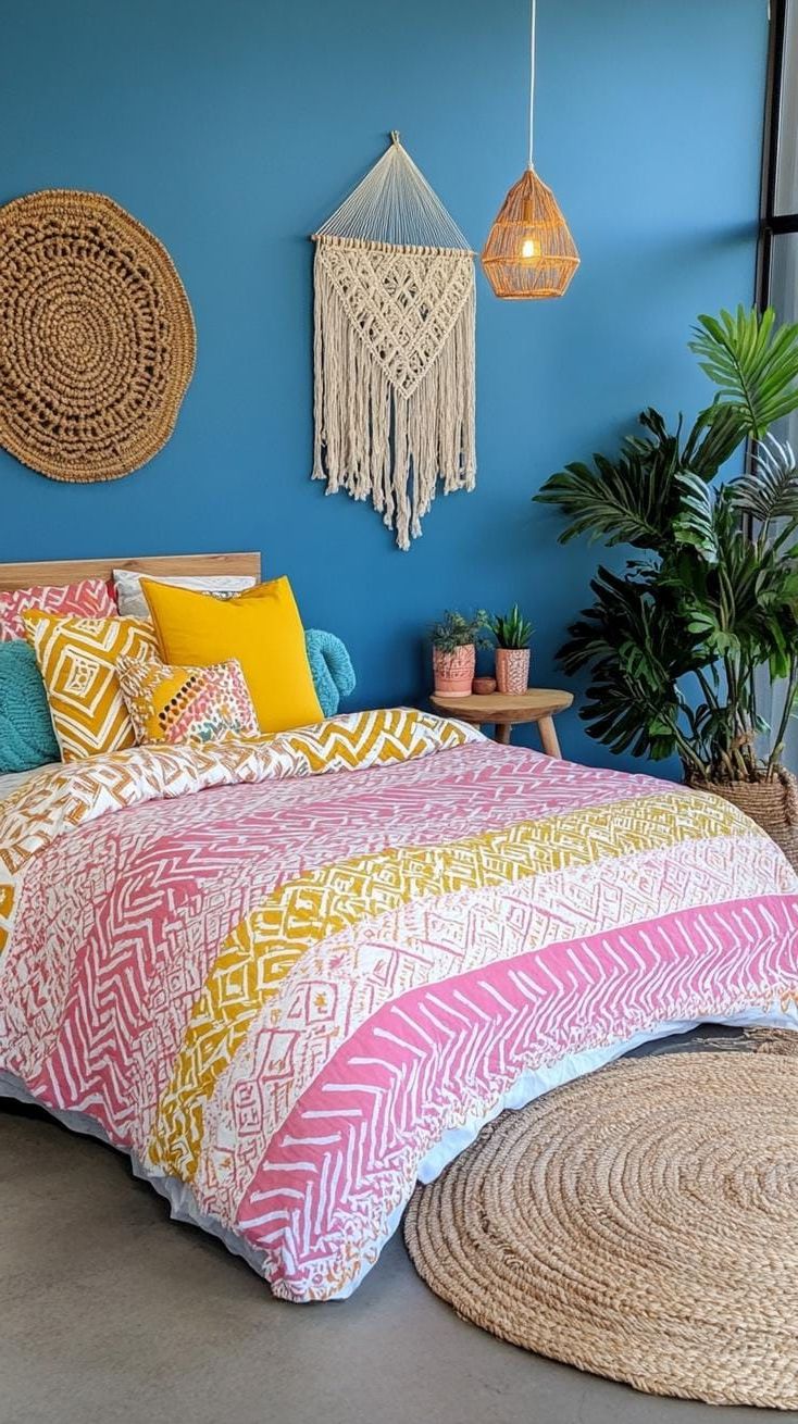 5. Psychedelic Patterns Playground: Combine zigzag patterns in bold pink, mustard yellow, and cobalt blue-2