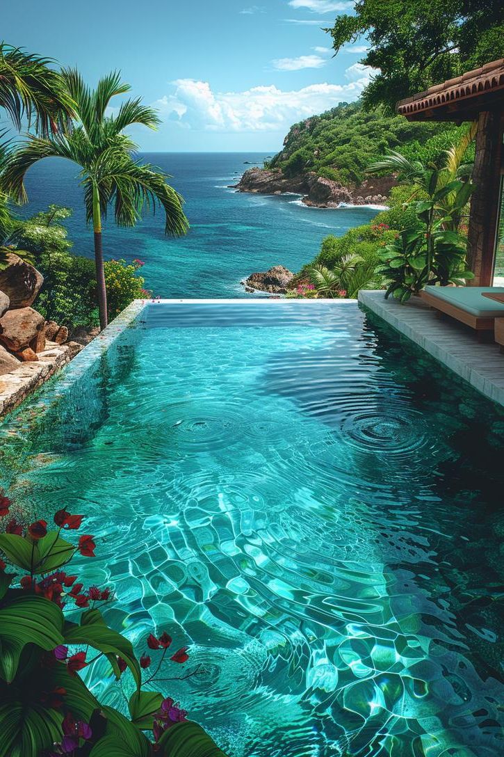 19 Unique Pool Design Ideas for Your Dream Backyard 3 1. Seamless Infinity Pool Design-0