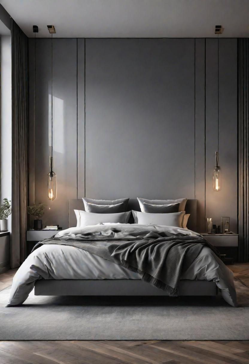 47 Stunning Grey Bedroom Ideas For An Elegant Bedroom Design 32 30. Light-Reflecting High-Gloss Grey Walls-0