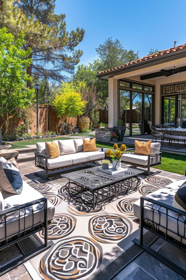 19 Stunning Backyard Patio Designs to Inspire You 32 15. Elegant Art Deco Patio Designs-0