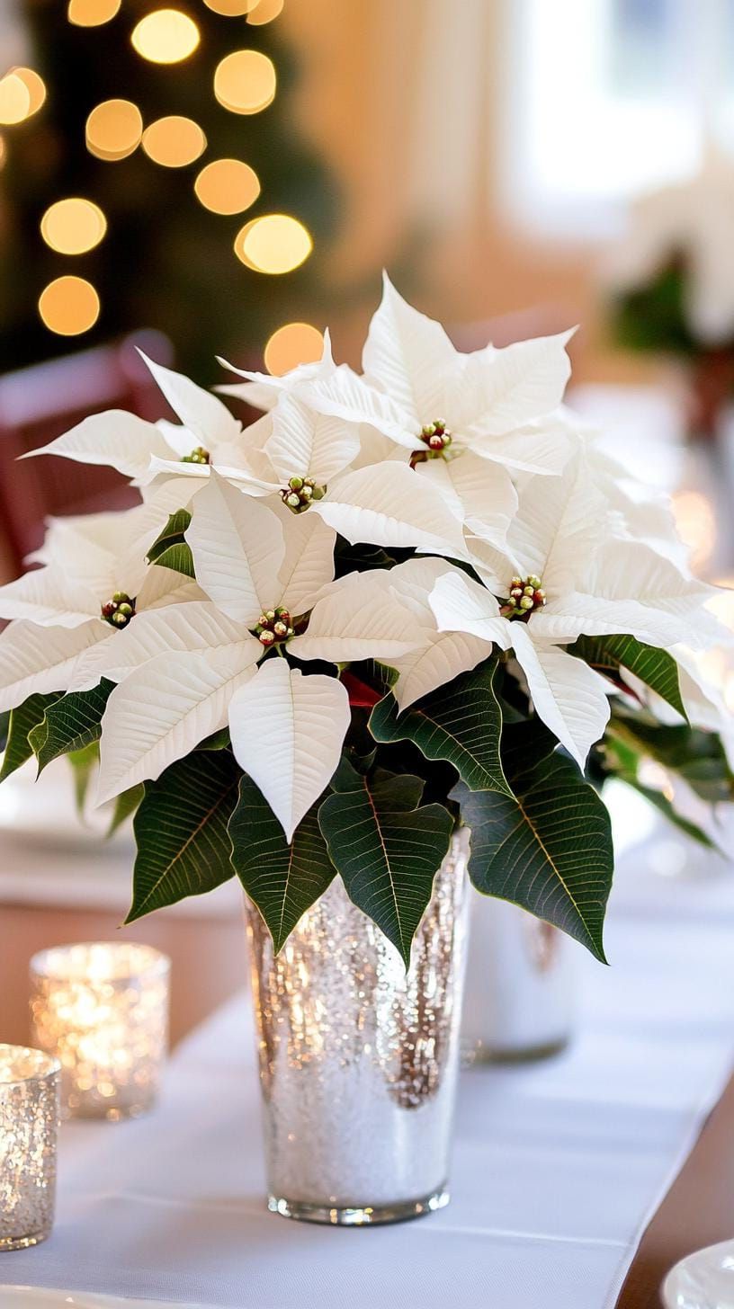 15 New Winter Floral Arrangements For Stunning Centerpieces 8 3. Silver & White Winter Blooms-1