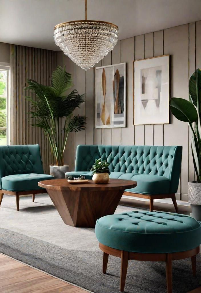 27 Beautiful Mid Century Modern Living Rooms 22 17. Tufted Bench Design-0