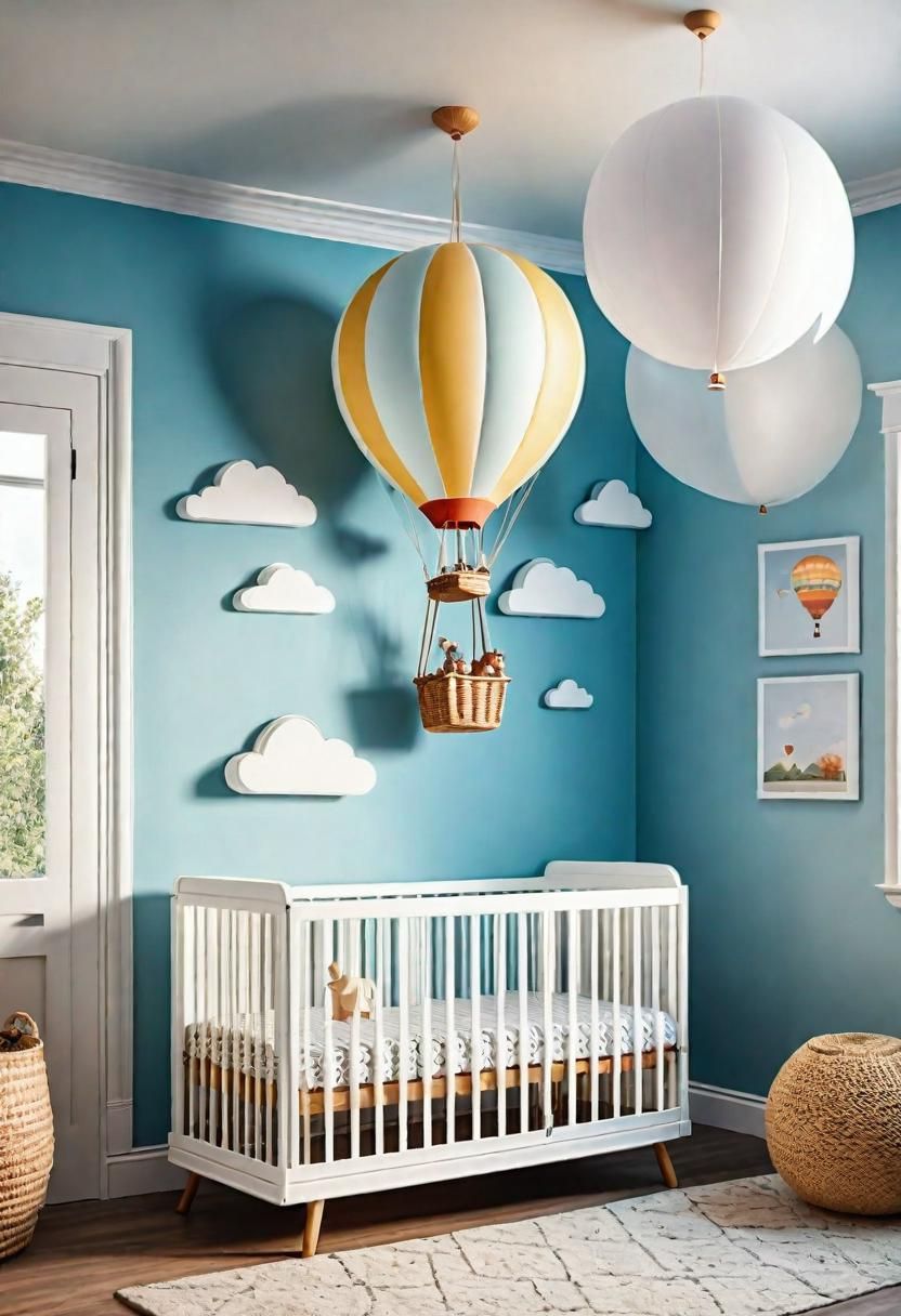 29 Serene Gender-Neutral Nursery Designs: Stylish & Inclusive Spaces for Every Baby 28 24. Airborne Nursery Decor: Hot Air Balloons-0