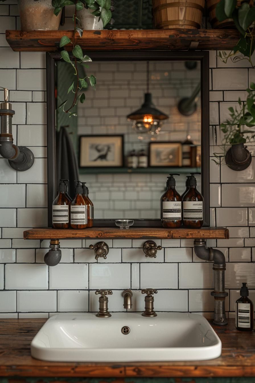 14. Urban Industrial Bathroom Shelf Design-0