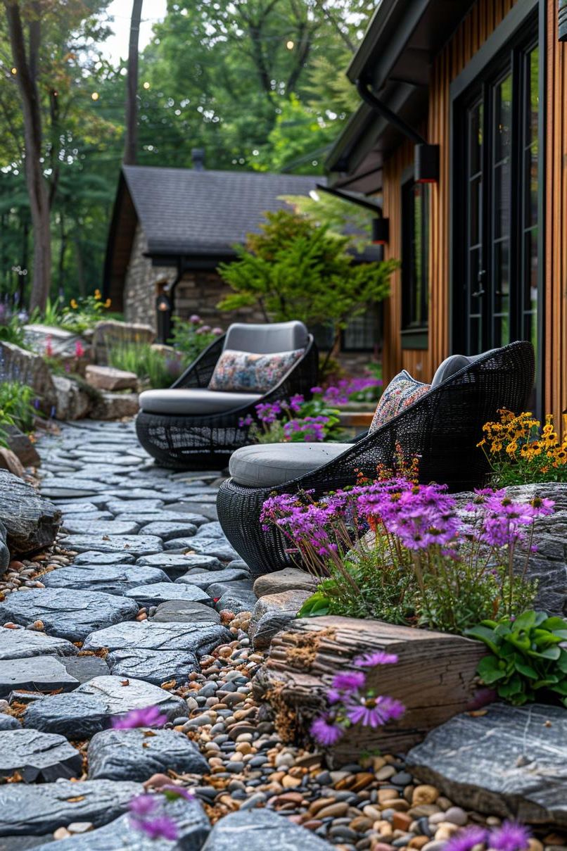 21 Small Flagstone Patio Ideas You’ll Love 49 17. Nectar Garden and Seating Area-2