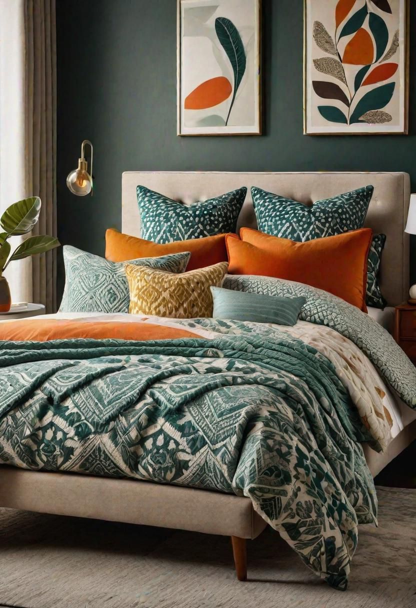 41 Mid Century Modern Bedrooms: Retro Chic for Timeless Elegance 19 14. Mid-Century Pillow Patterns Mix-0