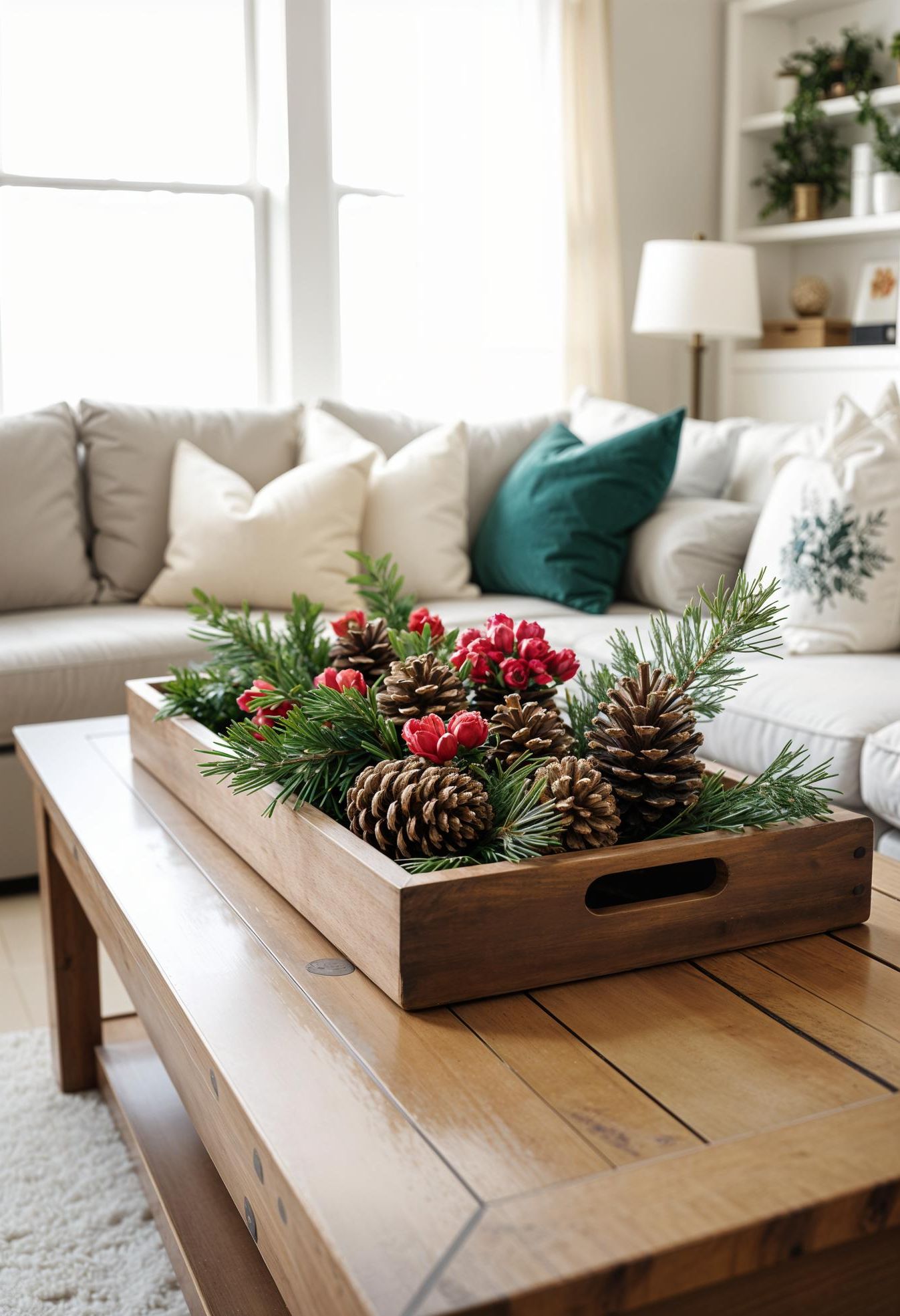2. Rustic Christmas Table Centerpiece-1