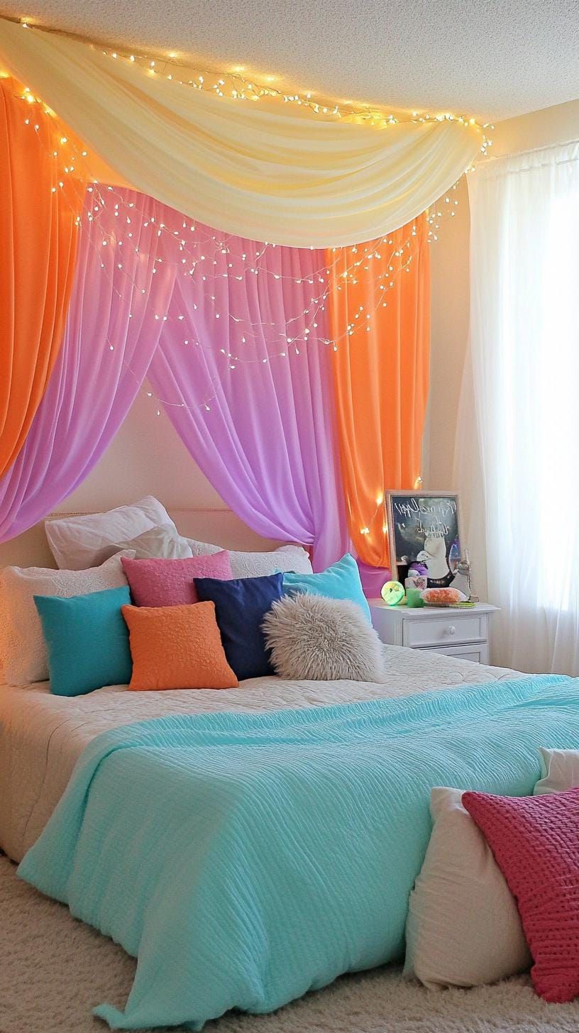2. Ethereal Fairy Landscape: Blend dreamy pastels with hanging fairy lights and flowing white fabrics-0