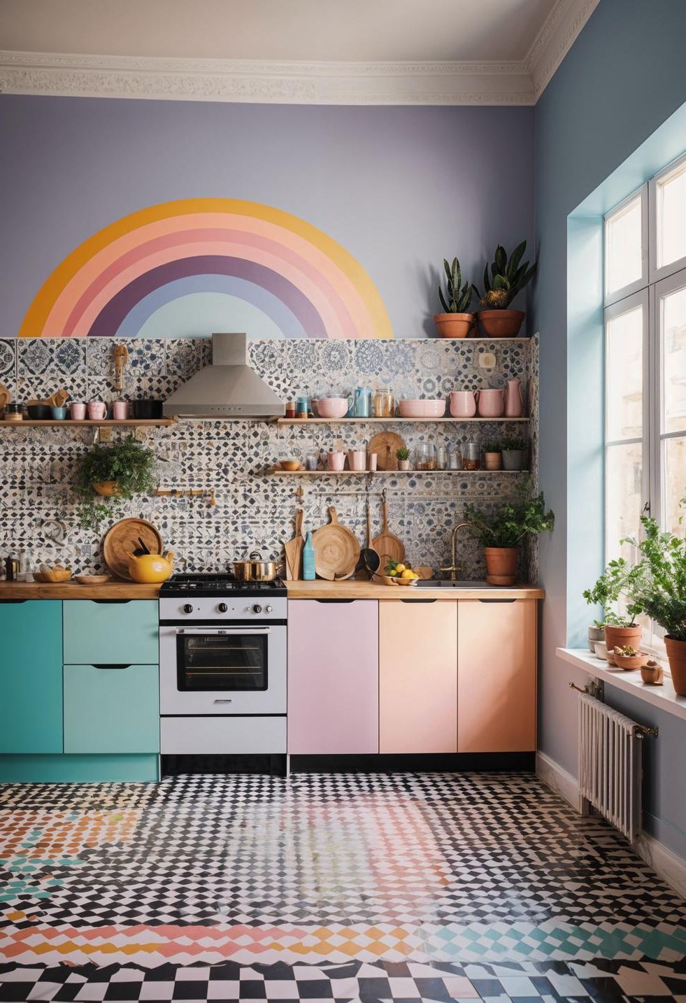 27 Stunning Boho Kitchen Designs That Will Inspire You 6 4. Rainbow Boho Kitchen Charm-0