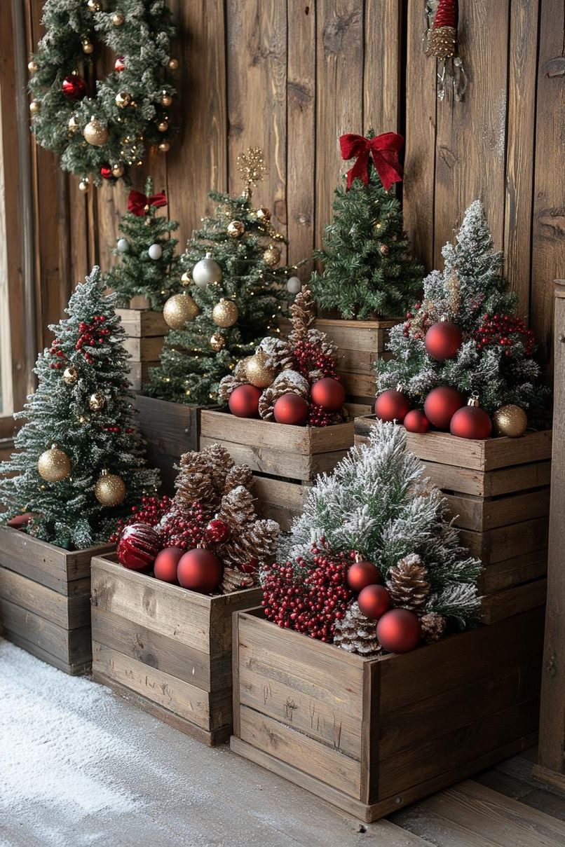 12. Rustic Christmas Crate Decor Ideas-2