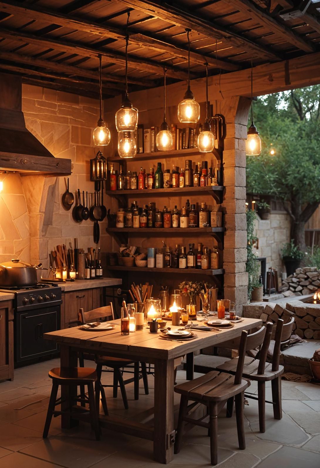 21 Stunning Outdoor Kitchen Patio Ideas (NEW) 56 21. Magical Harry Potter-Inspired Kitchen Patio-1