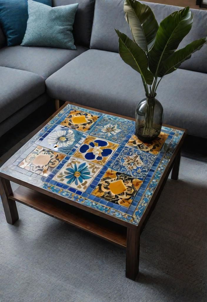 21 Inspiring Boho Living Room Ideas For 2025 23 20. Boho-inspired coffee table tiles-0